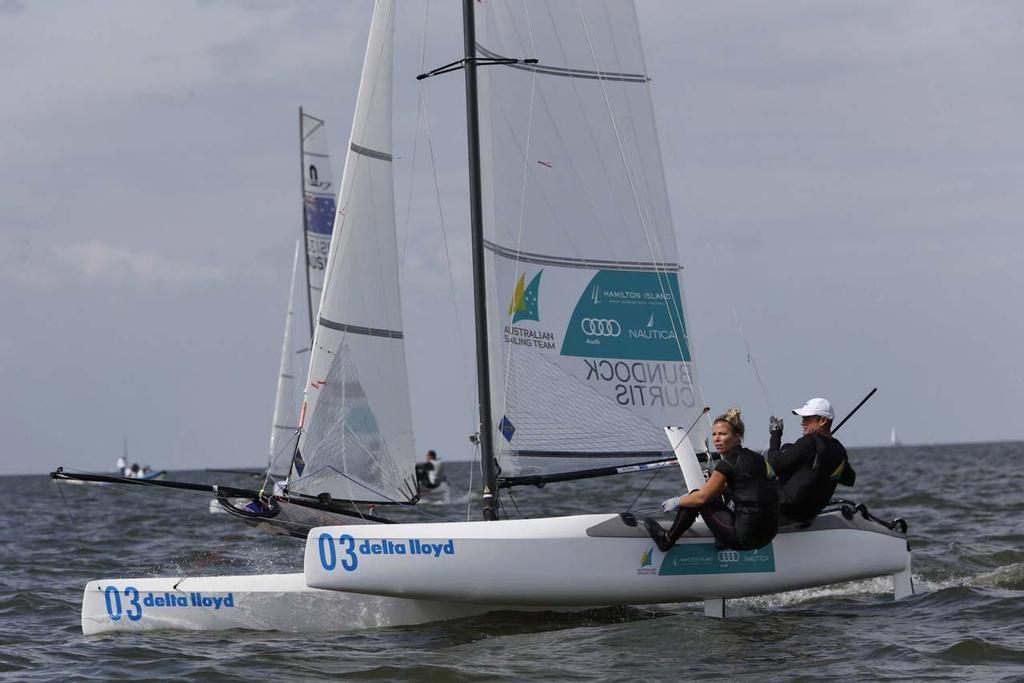 Bundock and Curtis, Nacra 17 - 2014 Delta Lloyd Regatta, day 5 © Sander van der Borch http://www.sandervanderborch.com